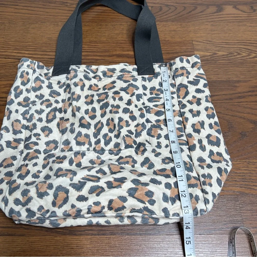 Aerie leopard print canvas tote bag
